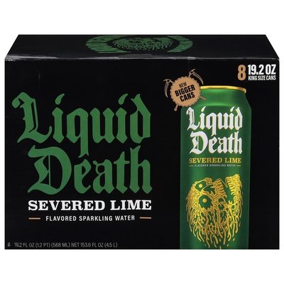 Liquid Death Sparkling Water Severed Lime Flavored King Size Cans 3/8/19.2 Z [UNFI #2930287] [ebt] T