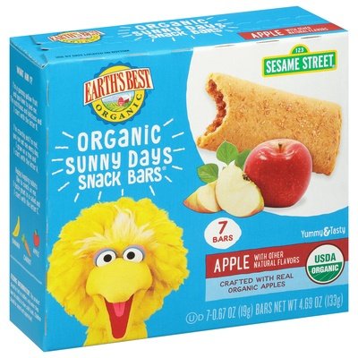 Earths Best Snack Bars Organic Apple Sunny Days 6/4.69 OZ [UNFI #2798072] [ebt]