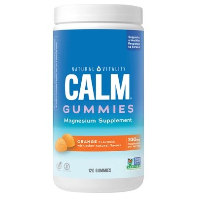 Natural Vitality Magnesium Supplement 330 mg Gummies Orange Flavored 120 CT [UNFI #2715720] T