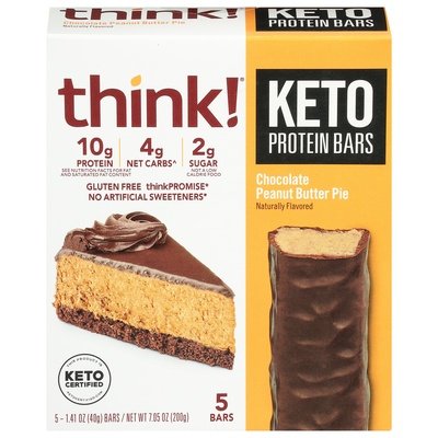 Think! Protein Bars Keto Chocolate Peanut Butter Pie 6/7.05 OZ [UNFI #3052701] [ebt]