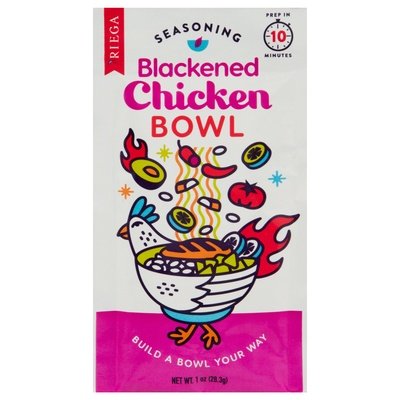 Riega Foods Seasoning Blackened Chicken Bowl 8/1 OZ [UNFI #2838803] [ebt]