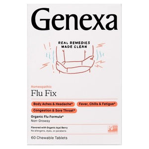 Genexa Flu Fix Homeopathic Non-Drowsy Acai Berry Chewable Tablets 60 TAB [UNFI #1960947] T