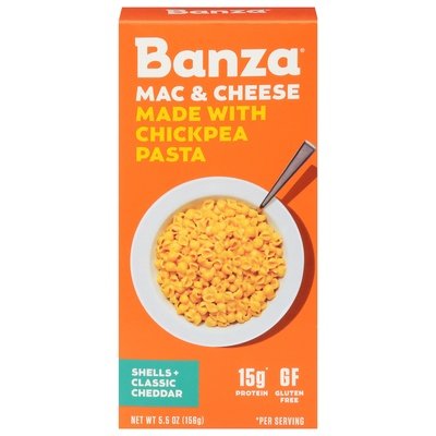 Banza Mac & Cheese Shells + Classic Cheddar 6/5.5 OZ [UNFI #2347037] [ebt]