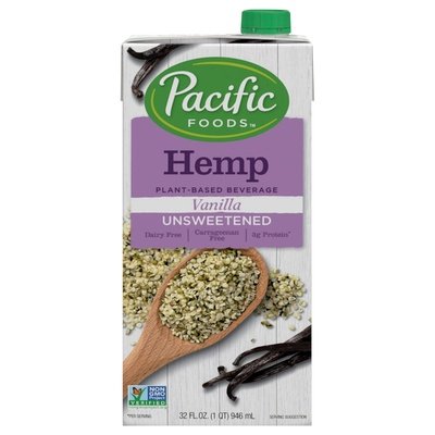 Pacific Foods Plant-Based Beverage Hemp Vanilla Unsweetened 12/32 OZ [UNFI #421750] [ebt]