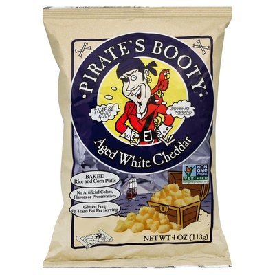 Pirates Booty Rice and Corn Puffs Baked Aged White Cheddar 12/4 OZ [UNFI #1508878] [ebt]
