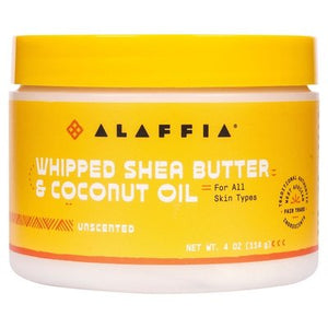 Alaffia Whipped Shea Butter & Coconut Oil Unscented 1/4 OZ [UNFI #2580348] T