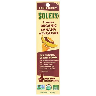 Solely Fruit Jerky Organic Banana with Cacao 12/.8 OZ [UNFI #2329670] [ebt]