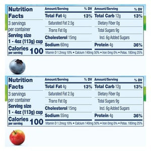 Stonyfield Organic Yogurt Whole Milk Apple & Blueberry 6+ Months 4/6/4 OZ [UNFI #1456573] [ebt]