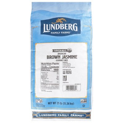 Lundberg Family Farms Gourmet Rice Organic Brown Jasmine American 25 Lb [UNFI #0134478] [ebt]