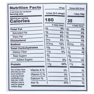 Blackbird Korean Bbq Plant Based Wings 8/12 OZ [UNFI  #2922292]