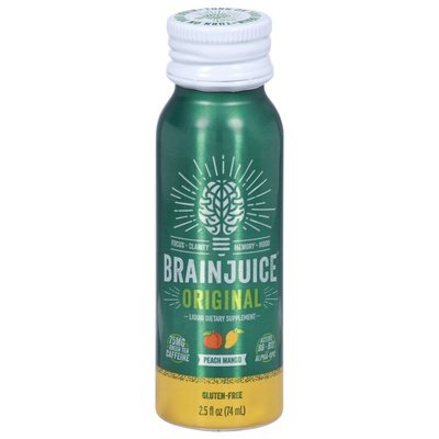 Brainjuice Liquid Dietary Supplement Organic Peach Mango 12/2.5 OZ [UNFI #2379782] T