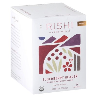 Rishi Tea Tea Organic Caffeine-Free Elderberry Healer Sachets 6/15 BAG [UNFI #2534147] [ebt]