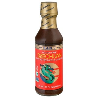 San-J Spicy Hot Stir-Fry & Marinade Gluten Free Szechuan 6/10 OZ [UNFI #0185751] [ebt]