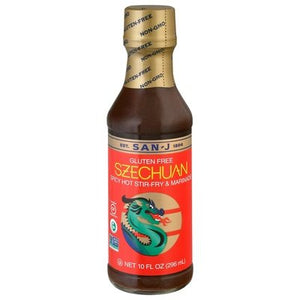 San-J Spicy Hot Stir-Fry & Marinade Gluten Free Szechuan 6/10 OZ [UNFI #0185751] [ebt]