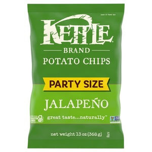 Kettle Brand Potato Chips Jalapeno Party Size 9/13 OZ [UNFI #2342368] [ebt]