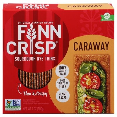 Finn Crisp Sourdough Rye Thins Caraway Thin & Crispy 9/7 OZ [UNFI #0979922] [ebt]