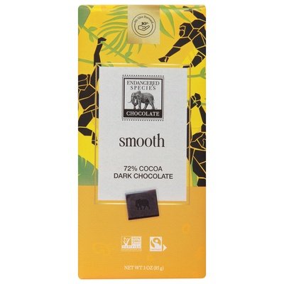 Endangered Species Chocolate Dark Chocolate Smooth 72% Cocoa 12/3 OZ [UNFI #105692] [ebt] T