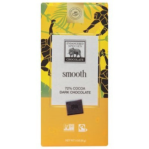 Endangered Species Chocolate Dark Chocolate Smooth 72% Cocoa 12/3 OZ [UNFI #105692] [ebt] T