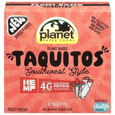 Planet Based Foods Taquitos Southwest Style 8/9.6 OZ [UNFI  #2901783]