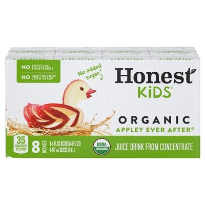 Honest Kids Juice Drink Organic Appley Ever After 8 Boxes 5/8/6 OZ [UNFI #2379550] [ebt]