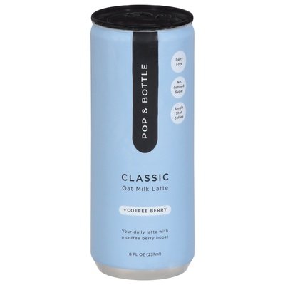 Pop & Bottle Oat Milk Latte Classic +Coffee Berry 12/8 OZ [UNFI #2642668] [ebt]