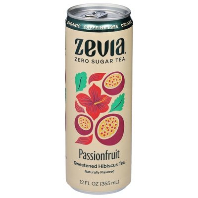 Zevia Hibiscus Tea Passionfruit Sweetened 12/12 OZ [UNFI #2304475] [ebt]