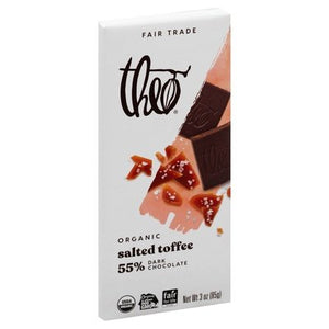 Theo Chocolate Dark Chocolate Organic Salted Toffee 55% 12/3 OZ [UNFI #1803584] [ebt] T