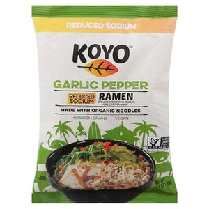 Koyo Noodles Reduced Sodium Ramen Garlic Pepper 12/2.1 OZ [UNFI #1186782] [ebt]