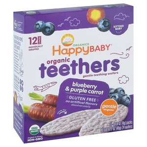 Happy Baby Teethers Organic Sitting Baby Blue & Purple Carrot 6/1.7 OZ [UNFI #1624246] [ebt]