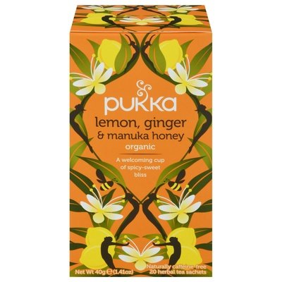 Pukka Herbal Tea Organic Lemon Ginger & Manuka Honey Sachets 4/20 BAG [UNFI #2988988] [ebt]