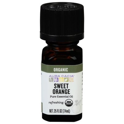 Aura Cacia Pure Essential Oil Refreshing Sweet Orange 1/.25 OZ [UNFI #324517] T