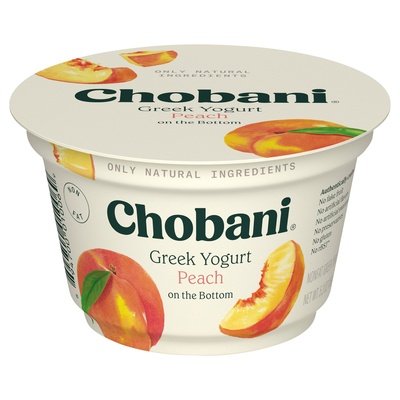 Chobani Yogurt Greek Nonfat Peach On The Bottom 12/5.3 OZ [UNFI #1512417] [ebt]