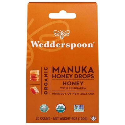 Wedderspoon Honey Drops Organic Manuka Honey with Echinacea 4 OZ [UNFI #3076510] [ebt] T