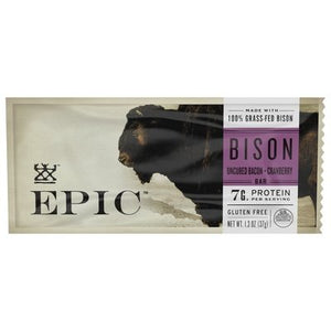 Epic Bison Bar Gluten Free Uncured Bacon + Cranberry 12/1.3 OZ [UNFI #2391738] [ebt] T