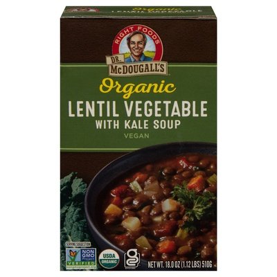 Dr Mcdougalls Soup Organic Lentil Vegetable With Kale 6/18 OZ [UNFI #660811] [ebt]