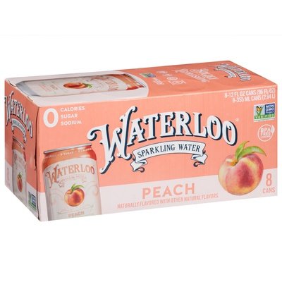 Waterloo Sparkling Water Peach 3/8/12 OZ [UNFI #2690477] [ebt] T