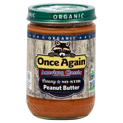 Once Again Peanut Butter Creamy No-Stir Lightly Sweetened Organic 6/16 OZ [UNFI #2614949] [ebt]