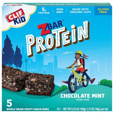 Clif Kid Zbar Snack Bars Whole Grain Crispy Chocolate Mint 6/5/1.27OZ [UNFI #1511708] [ebt]