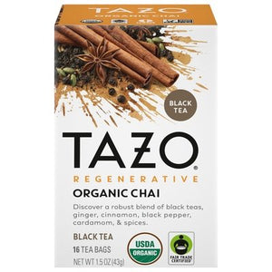 Tazo Black Tea Organic Chai Regenerative Tea Bags 6/16 BAG [UNFI #2864767] [ebt]