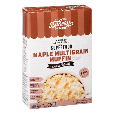 Bakery On Main Instant Oatmeal Maple Multigrain Muffin Superfood 6/10.5 OZ [UNFI #1042589] [ebt]