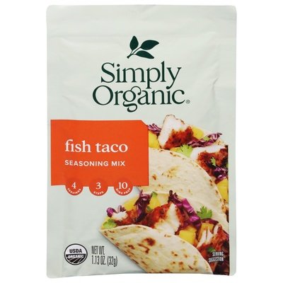 Simply Organic Seasoning Mix Fish Taco 12/1.13 OZ [UNFI #916437] [ebt]