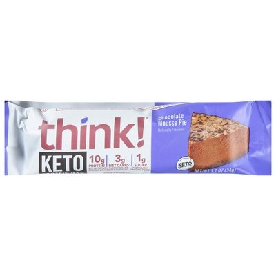 Think! Protein Bar Keto Chocolate Mousse Pie 10/1.2 OZ [UNFI #2754141] [ebt]