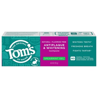 Toms Of Maine Toothpaste Anitplaque & Whitening Spearmint Gel 6/4 OZ [UNFI #3027224] T