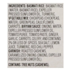 Saffron Vegetble Biryani 8/10 OZ [UNFI  #2439495]