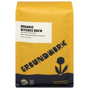 Groundwork Coffee Coffee Organic Whole Bean Dark Roast Bitches Brew 6/12 OZ [UNFI #2326957] [ebt]