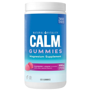 Natural Vitality Magnesium Supplement 330 mg Gummies Raspberry-Lemon Flavored 120 CT [UNFI #2203461] T