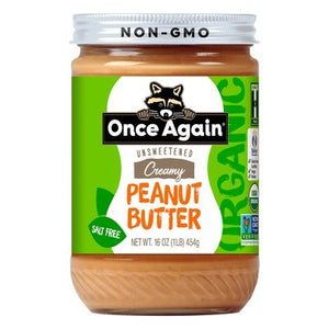 Once Again Peanut Butter Organic Unsweetened Creamy 6/16 OZ [UNFI #2615045] [ebt]