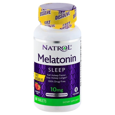 Natrol Melatonin Sleep Maximum Strength 10 Mg Tablets Strawberry 1/60 TAB [UNFI-CARLISLE #1142926]