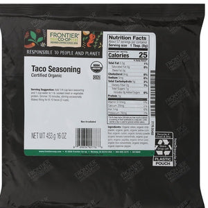 Frontier Taco Seasoning Og2 1/# [UNFI-CARLISLE #0498287 ] [ebt]