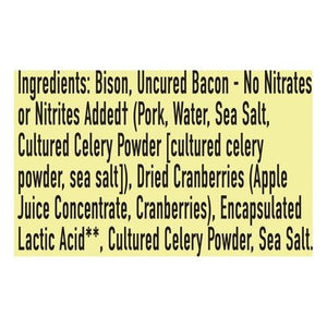 Epic Bison Bar Gluten Free Uncured Bacon + Cranberry 12/1.3 OZ [UNFI #2391738] [ebt] T